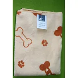 Tierhandtuch ca. 50 x 70 cm, Beige, hellem Muster,  Microfaser, Hunde Handtuch