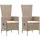 vidaXL Polyrattan Gartenstuhl 58 x 62 x 108 cm beige inkl. Auflagen 2 St.