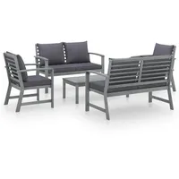 vidaXL Garten-Lounge-Set 5-tlg. grau 3057783