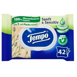 Tempo sanft & sensitive Toilettentücher 836194 , 1 Packung = 42 Tücher