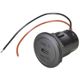 ProCar Power USB-C Einbausteckdose PD/QC EV o. LED max. 50 Watt Belastbarkeit Strom max.=3 A 12 oder 24 V/DC