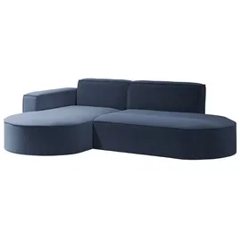 kaiser möbel Modernes L-förmiges Designer-Ecksofa Modena Studio stoff Raven Blau Links