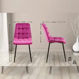 CLP Esszimmerstuhl Gifford I Polsterstuhl mit Samtbezug I Küchenstuhl mit Rückenlehne