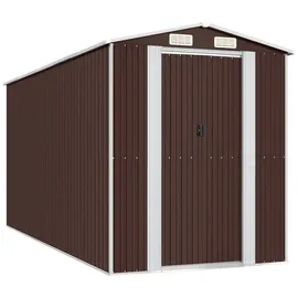 vidaXL Metallgerätehaus 1,92 x 4,4 x 2,23 m dunkelbraun