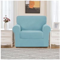 Sofahusse 1/2/3 Sitze Waschbarer Stretch Sofabezug, SUBRTEX, Dehnbarer waschbarer Stoff, Jacquard-dehnbare blau