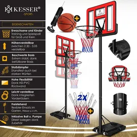 Kesser Basketballkorb Premium Rot 230 - 305 cm