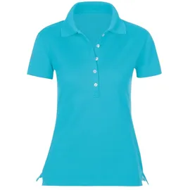 TRIGEMA Poloshirt TRIGEMA Poloshirt mit Kristallsteinen (1-tlg) blau M (38/40)