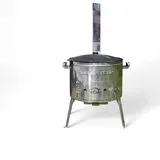Grillpeter Utschak Edelstahl 2mm mit Rauchrohr Timur und Kazan 16L Silber