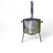 Grillpeter Utschak Edelstahl 2mm mit Rauchrohr Timur und Kazan 16L Silber