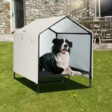 CAREDPETS Hundehütte für drinnen und draußen, erhöhtes Hundebett mit Baldachin für mittelgroße und große Hunde, erhöhtes Hundebett, wasserdicht und sonnenfest, Schattenschutz, Zelt (76,2 x 63,5 cm)