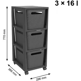 Rotho Tower mit Rollen Brisen 3 x 16 L (3 St)