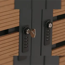 Mendler Mülltonnenverkleidung HWC-K14 124 x 265 x 84 cm teak-optik