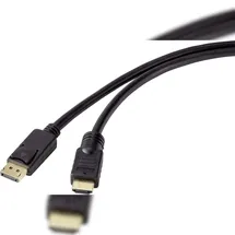 Renkforce DisplayPort / HDMI Adapterkabel DisplayPort Stecker, HDMI-A Stecker 15.00 m Schwarz RF-4581872 DisplayPort-Kabel