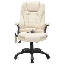 Homcom Massagesessel 62 x 121 x 68 cm Weiß drehbar mit Fernbedienung