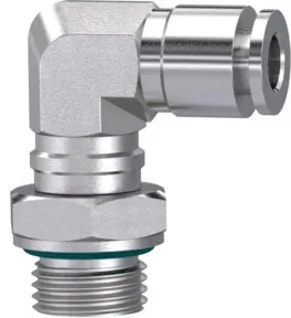 Riegler L-Steckverschraubung, drehbar, M5 a., Schlauch- Ø4, ES 1.4404