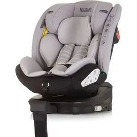 Chipolino Kindersitz Tourino i-Size (40-150cm) Isofix, höhenverstellbar, drehbar hellgrau - Grau/Schwarz