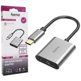 Hama USB-C-Stecker auf 3.5-mm-Klinke/USB-C-Buchse Adapter Silber