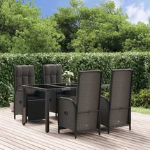 verderoom IKAYAA Rattan Essgruppe für Garten Sitzgruppe für Personen, Gartenmöbel Set mit Tisch und Verstellbare Hochlehner Stühlen, Outdoor 8 Gartenmöbel mit Auflagen Sitzgarnitur mit 190 cm