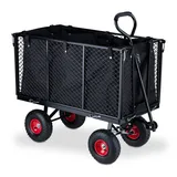 Relaxdays Bollerwagen schwarz-rot