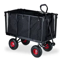 Relaxdays Bollerwagen schwarz-rot