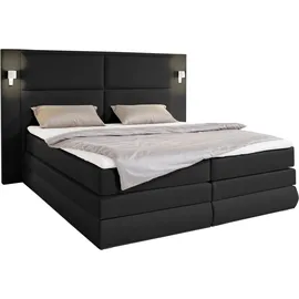 Collection AB Boxspringbett COLLECTION AB "Copenhagen", schwarz, B:231cm L:215cm, Holzwerkstoff, Spanplatte, Komplettbetten, Boxspringbett, inklusive Bettkasten, Topper, wahlweise mit LED-Beleuchtung