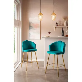SalesFever Barhocker 2er Set 52 x 100 x 54 cm Grün/Gold