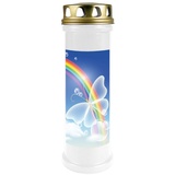 HS Candle 5er Pack Grabkerzen mit Motiv, Grablicht mit Brenndauer von ca. 4 Tage, Motiv: Schmetterling, in vielen weiteren Varianten