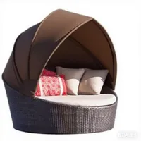 Ersatzdach Rund Für Sonneninsel Garten – Robustes Sonnenschutzdach Für Sonneninsel Und Tagesbett, Rundes Outdoor Dachbezug Für Rattan Sonnenliege 168 Cm, Nur Baldachin-Khaki