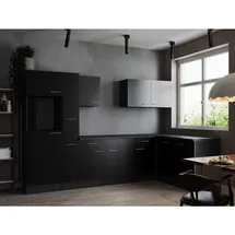 Respekta Winkelküche L-Form 310 x 172 cm Grau Schwarz