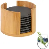 Westmark 8 Naturschiefer-Untersetzer rund, ø 10 cm, in Bambusbox,
