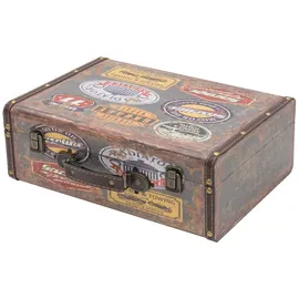 HMF Vintage Koffer aus Holz 38 x 26 x 13 cm 1-tlg. bunt