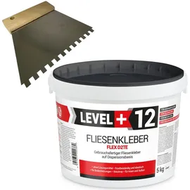 Level + Fliesenkleber 5 kg Fertig Dispersionkleber L+12 Zahnspachtel 6mm
