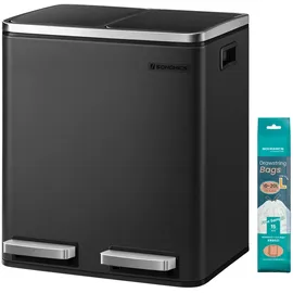 Songmics Mülltrenner 2 x 15 l Schwarz