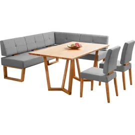 Home Affaire Eckbankgruppe HOME AFFAIRE "Ponza Eckbank Küchenbank BESTSELLER", grau (hellgrau, eiche geölt,), langer Schenkel links, Sitzmöbel-Sets, Eckbankgruppe, Sitzgruppe Esszimmer Stühle Tisch und Bank bequem gepolstert