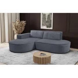 kaiser möbel Modernes L-förmiges Designer-Ecksofa Modena Soft Dunkelgrau Links