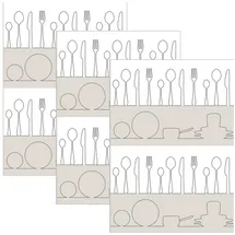 Kracht Geschirrtuch im 3er-Pack Halbleinen Besteck Größe 50x70 cm