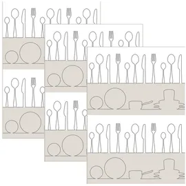 Kracht Geschirrtuch im 3er-Pack Halbleinen Besteck Größe 50x70 cm