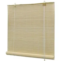 Bambus Rollo - Natur Bambus Sichtschutz - 140x160 cm - Hakenaufhängung - Fensterrollo - Beige