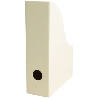 10 x PresentFill® Kleine Stehsammler Zeitschriftensammler Stehordner für DIN A5 Format Creme Chamois aus 100% Recycling Karton - Made in Germany für Schreibtisch, Archiv und Aufbewahrung