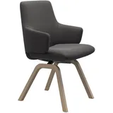 Polsterstuhl STRESSLESS "Laurel", grau (rock paloma, walnuss), B:58cm H:92cm T:59cm, Leder PALOMA: PALOMA ist ein durchgefärbtes Semianilin-Möbelleder mit natürlicher Narbung., Stühle, Polsterstuhl, Low Back mit Armlehne, Größe L, mit schräggestellten Beinen in Walnuss