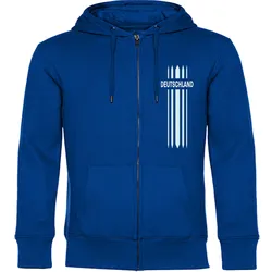 multifanshop Kapuzen Sweatshirt Jacke - Deutschland - Streifen - Druck weiß - Sweat