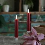MARELIDA LED Stabkerzen Tafelkerzen Dinner Spitzkerzen rustikal H: 15cm rot