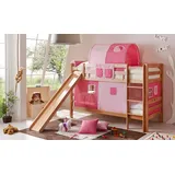 90 x 200 cm Buche massiv natur rosa/pink