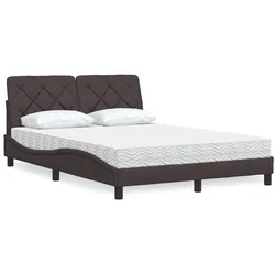 Bett mit Matratze – Dunkelbraun, 120x200 cm – Elegantes Design & hoher Komfort