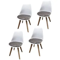 HTI-Living Esszimmerstuhl Stuhl Atlanta PU Muster 4er-Set (Set, 4 St), Esszimmerstuhl Kunststoffschale Kunstlederbezug Holzfüße braun|weiß
