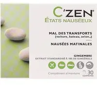 C'ZEN Etats Nauséeux Mal des Transports - Nausées Matinales 30 comprimés Comprimé(S) pc(s)