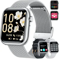Smartwatch für Damen und Herren mit Smartphone- und Fitnessfunktion 20 Sportmodi, Herzfrequenzmesser, Schrittzähler, IP68 wasserdicht