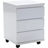 Robas Lund Büro Rollcontainer weiß Hochglanz mit Schubladen, BxHxT 42x57x42 cm