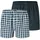 SCHIESSER Webboxer kariert blau 3XL 2er Pack
