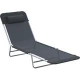 Sonnenliege Gartenliege Relaxliege 2-beinliege Schwarz Klappbar Für Garten Terrasse & Balkon
